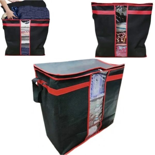 Black Foldable Blanket & Wardrobe Storage Bag