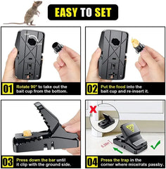 Catcher Automatic Spring Reusable Plastic Black Rat Mice Mouse Traps