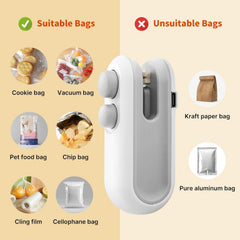2-in-1 USB Rechargeable Heat Sealing Machine