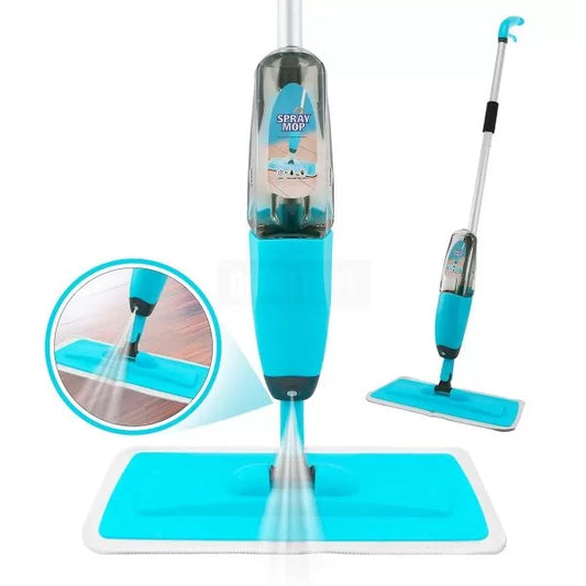 Blue spray mop with cleaning action 