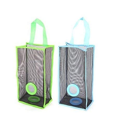Plastic Bag Holder, Dispenser Hanging Storage Mesh Garbage Big/Trash Bags Organizer Recycling Grocery Shopping Pocket Hanging Containers for Kitchen
