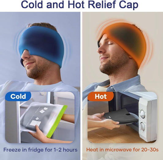 Cold and hot relief cap with instructions on how to use it.
