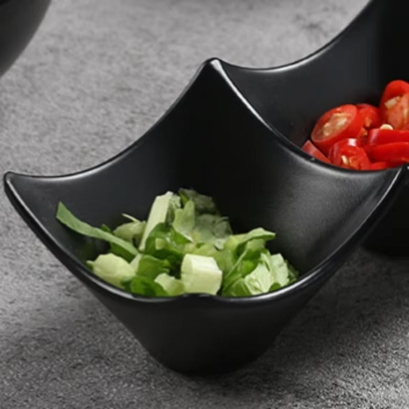 3-Compartment Condiment Dipping Sauce Dish