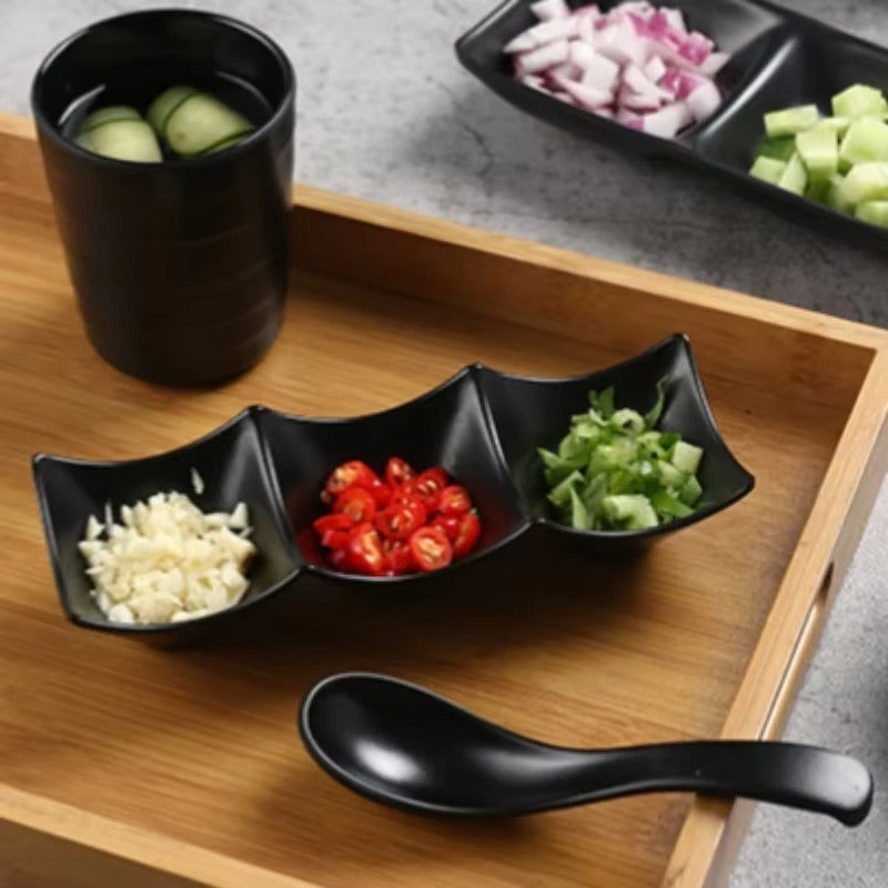 Black divided bowl