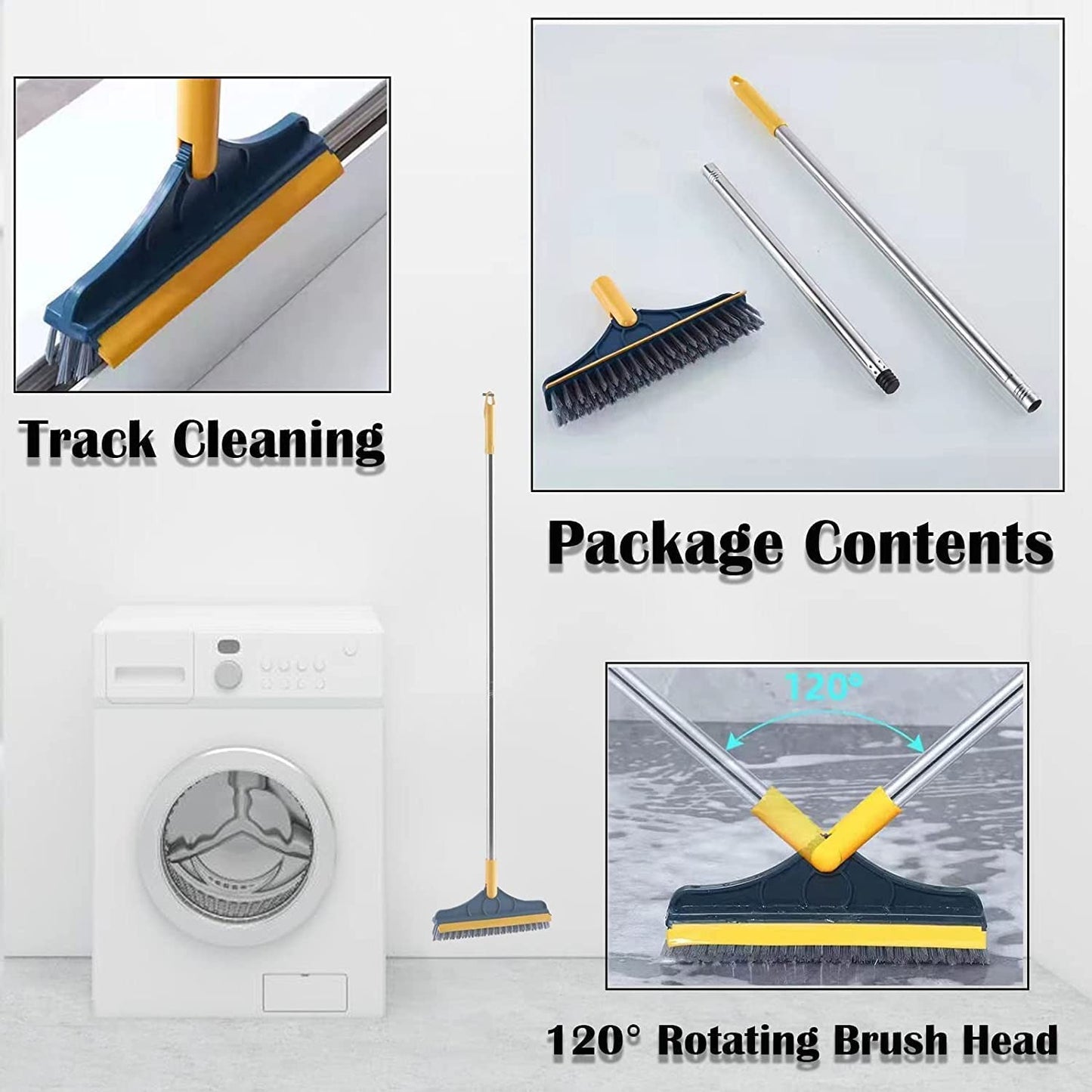 2 In 1 Floor Cleaning Brush Bathroom Tile Windows Floor Cleaning Brush With 120° Rotatable Head – Multipurpose Bathroom Floor Cleaning Brush – Floor Brush Scrubber | Floor Cleaning Brush