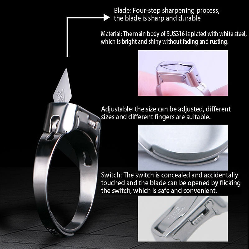 Stainless Steel Self-Defense Hidden Blade Ring