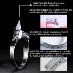 Stainless Steel Self-Defense Hidden Blade Ring