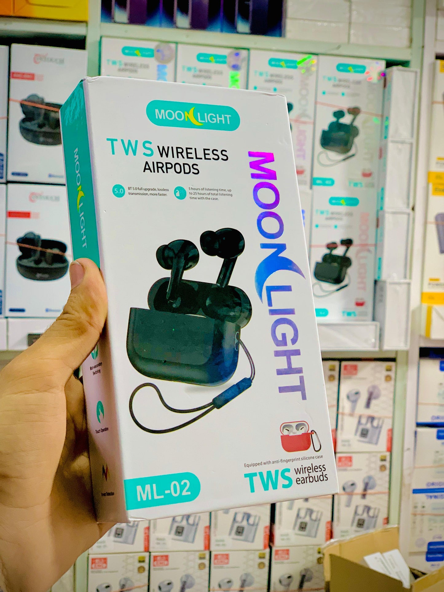 Moonlight New Model Bluetooth AirPods Pro 2 With Magnetic Design Wireless Charging Case Buzzer Volume Control Big Battery And Bluetooth Pouch