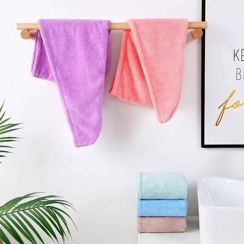 Hair Drying Towel Cap – Quick Dry, Soft & Absorbent Turban Wrap for Women | Anti-Frizz Hair Wrap Towel for Bathroom & Salon Use