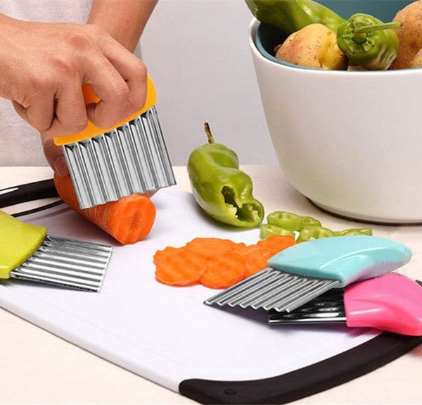 Stainless Steel Wavy French Fry Crinkle Cutter