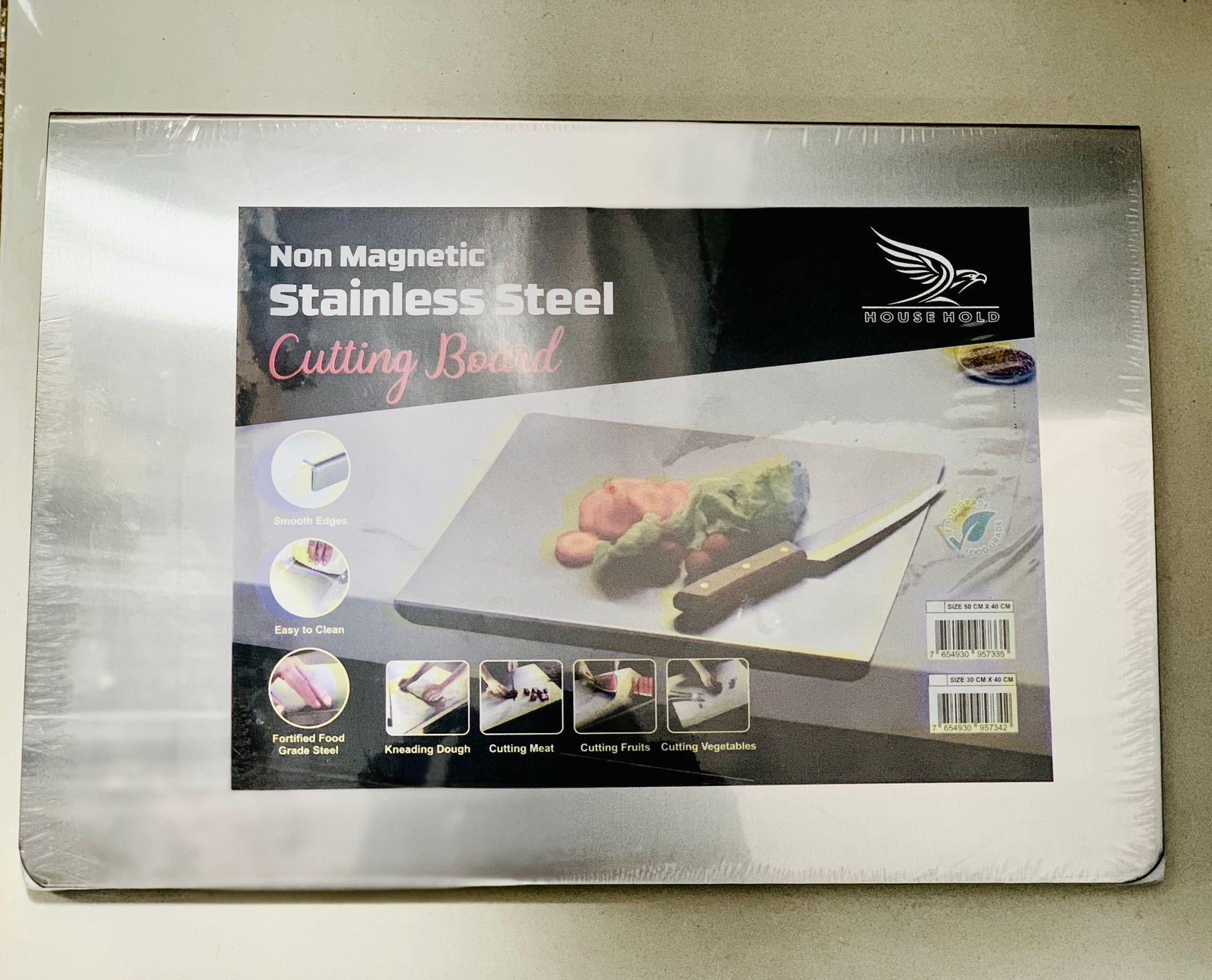 Marble Cutting Board with Stainless Steel Fitting
