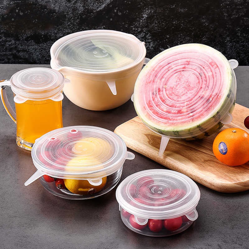 Silicone Stretch Lids | Pack of 6 | Reusable Bowl Covers | Multi‑Size Food Savers | Random Colour