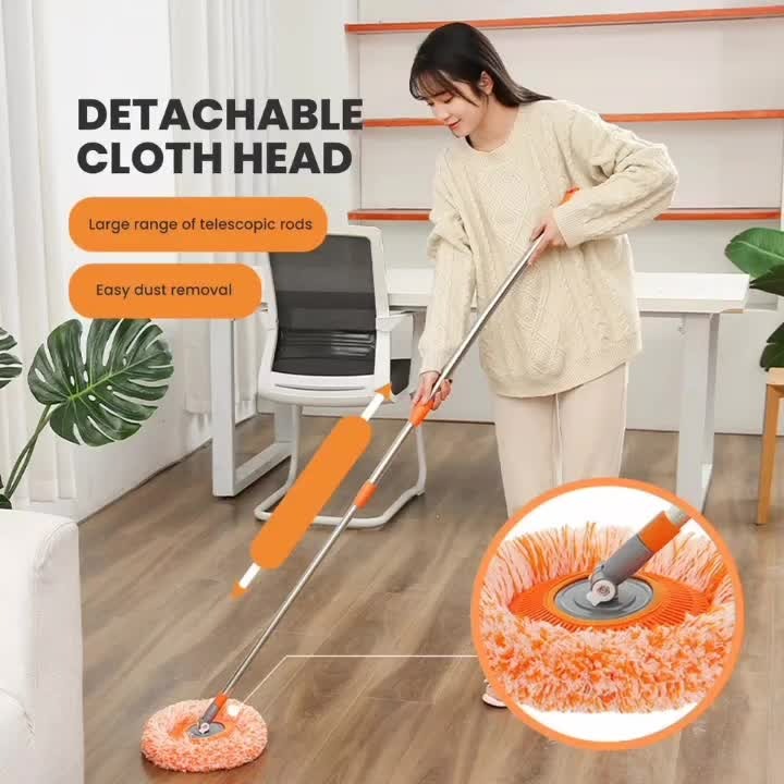 360° Rotating Microfiber Mop | Extendable Handle Telescopic Floor Cleaning Mop | Sunflower Round Mop For Home, Office And Car Screen