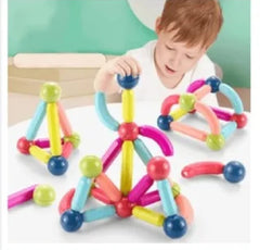 36-Piece Magnetic Building Blocks & Rods STEM Set