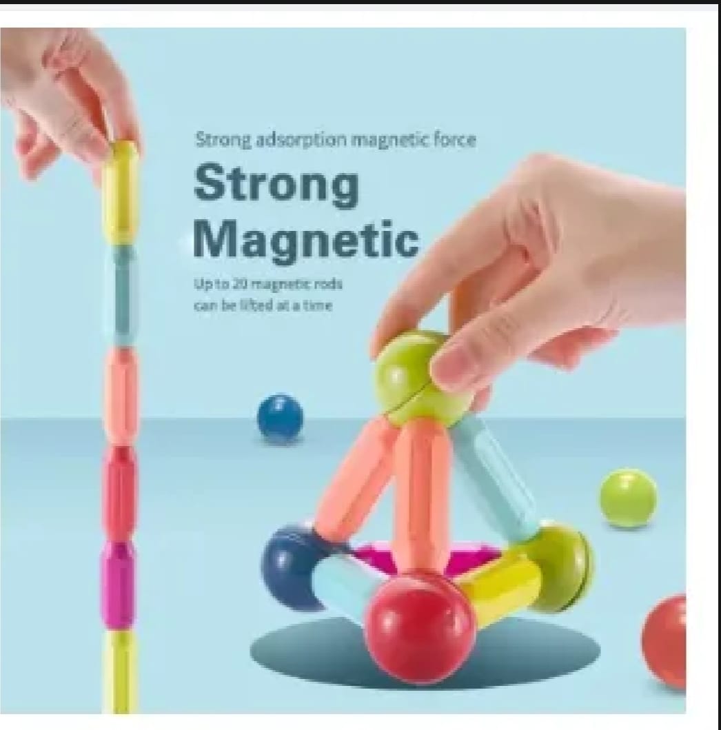36-Piece Magnetic Building Blocks & Rods STEM Set