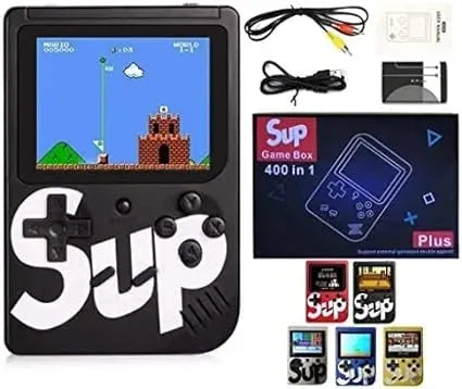 SUP Player Game Console | 400 in 1 Handheld Retro | 3" LCD Screen | Rechargeable Battery | TV Compatible (Random Colour)