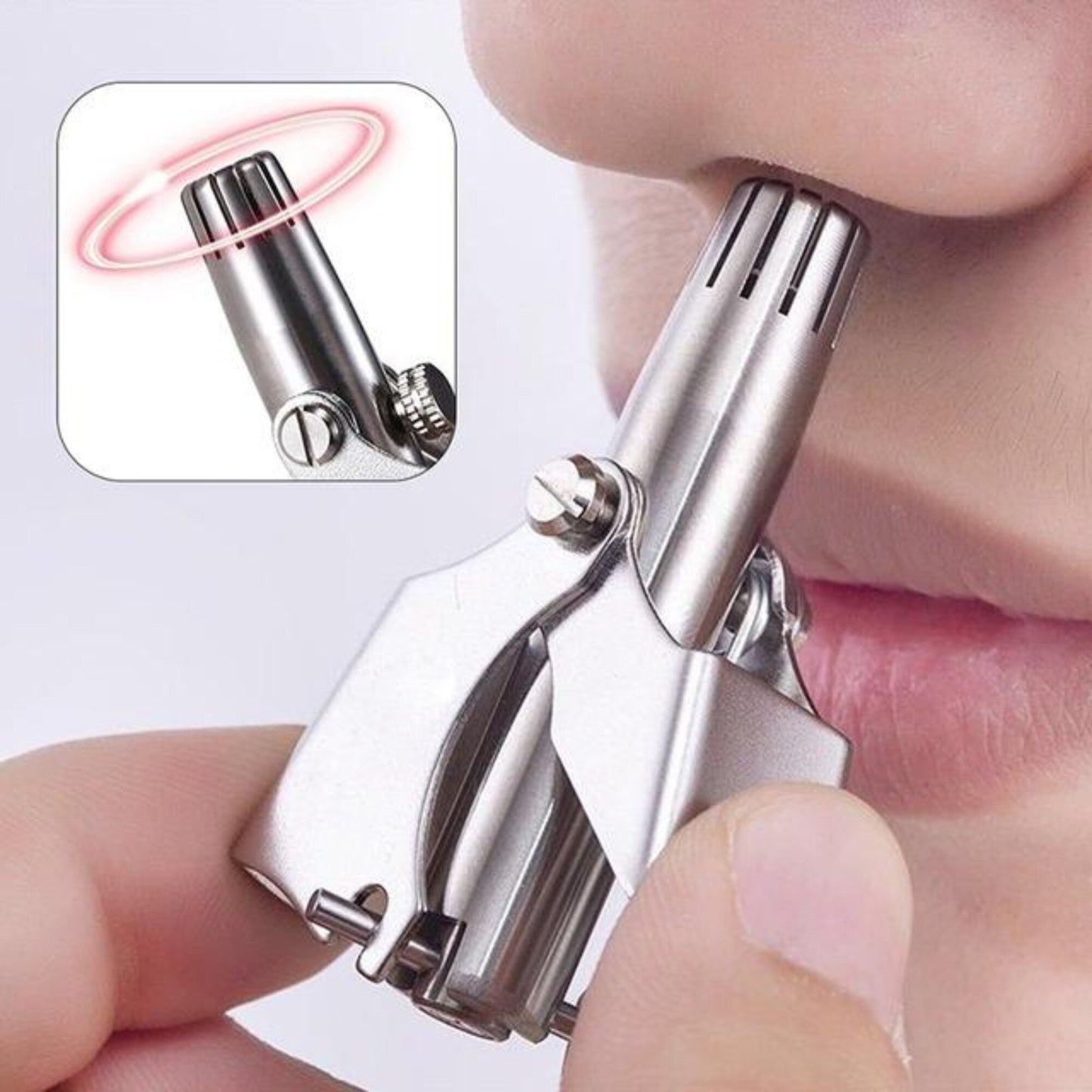 Mini Portable Stainless Steel Nose Hair Trimmer Manual Grooming Tool Safe And Durable For Easy And Comfortable Use