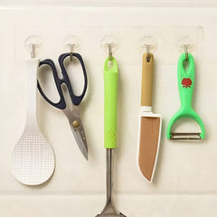 Transparent Adhesive Damage-Free Wall Hooks (10pc)