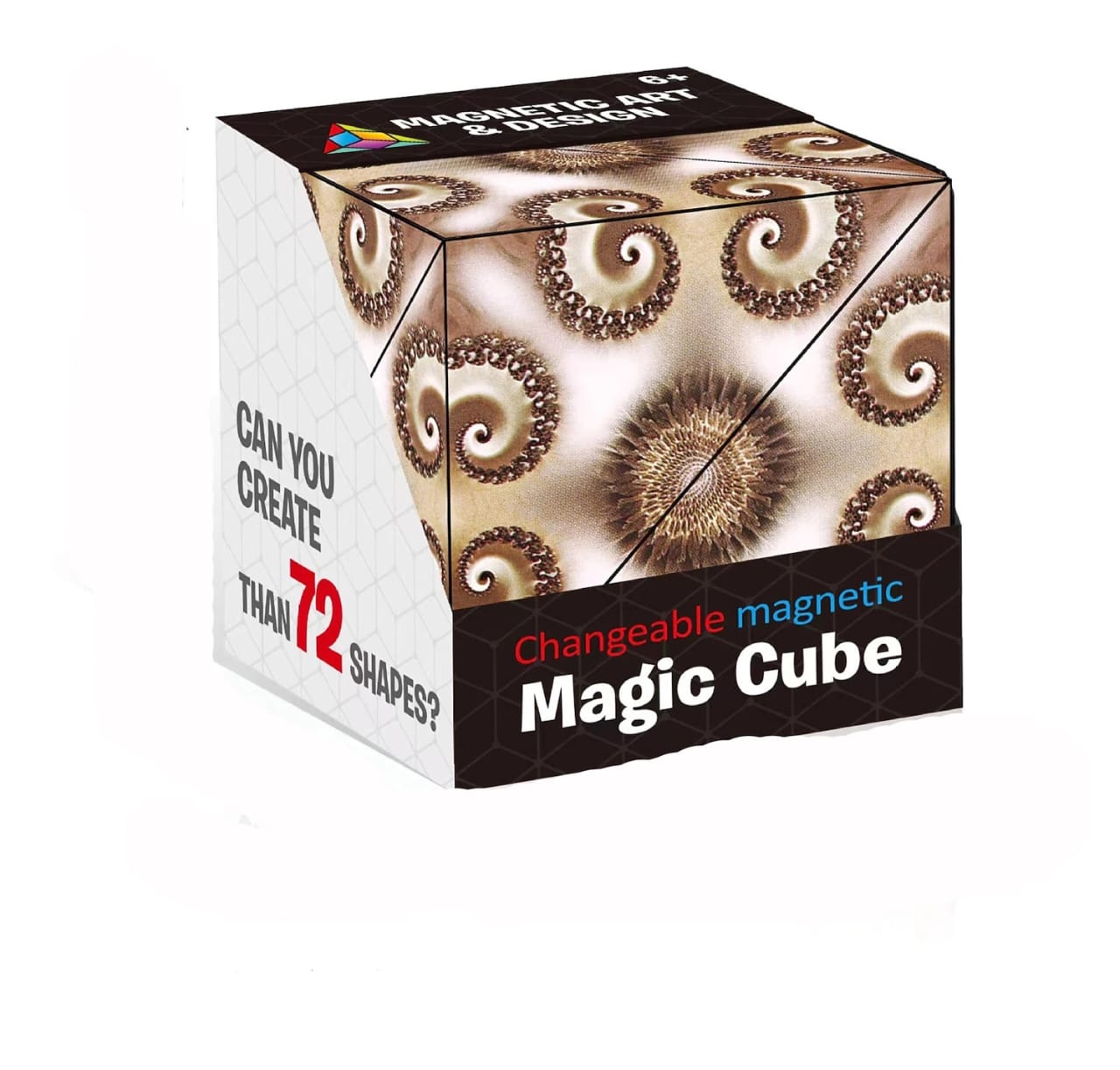 3D Flip Magnetic Magic Cube Puzzle Game Variety Geometric Changeable Cube Anti Stress Fidget Toy For Kids Gifts (Random Design)