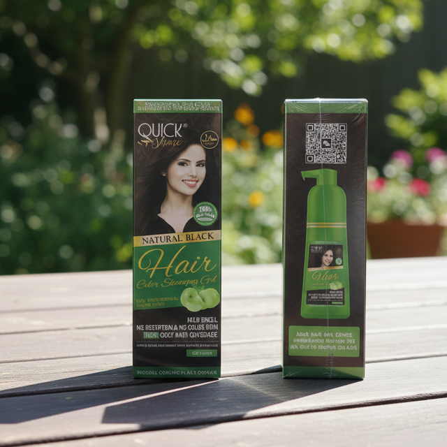 Quick Shin Professional Hair Colour Shampoo Gel For Men And Women With Korean Ingredient - 200ML | Black