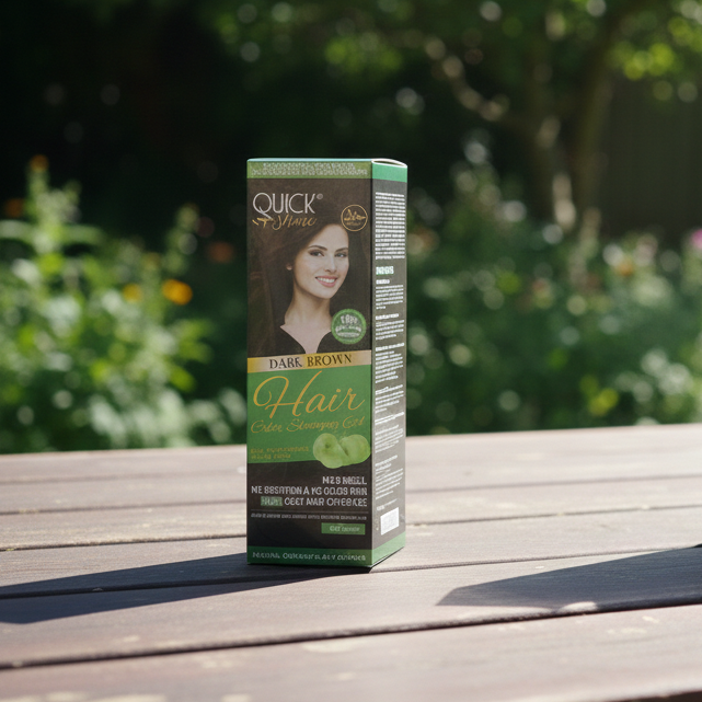 Quick Shin Professional Hair Colour Shampoo Gel For Men And Women With Korean Ingredient - 200ML | Dark Brown