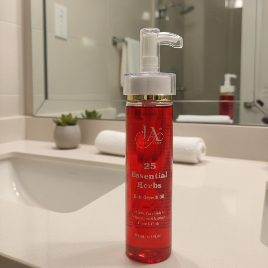 Just Amna Hair Growth Oil – 25 Essential Herbs Natural Growth Elixir (200ml) Rs 343