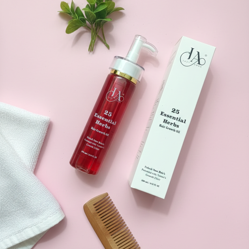 Just Amna Hair Growth Oil – 25 Essential Herbs Natural Growth Elixir (200ml) Rs 343