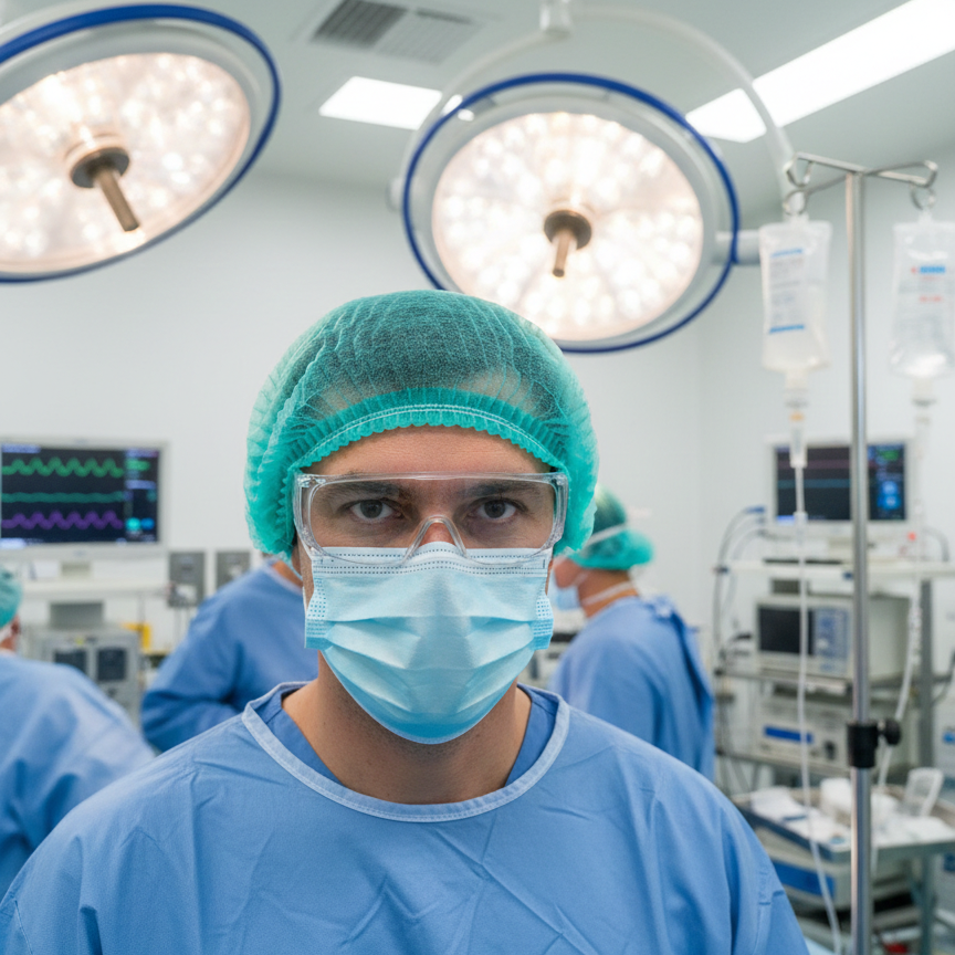 Disposable Surgical Cap – Breathable Non-Woven Head Cover for Medical & Hygiene Use (Pack of 100Pcs)