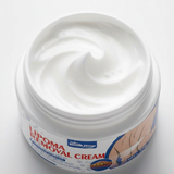 Jar of lipoma removal cream on a white background