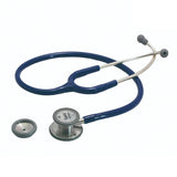 Blue stethoscope on a white background