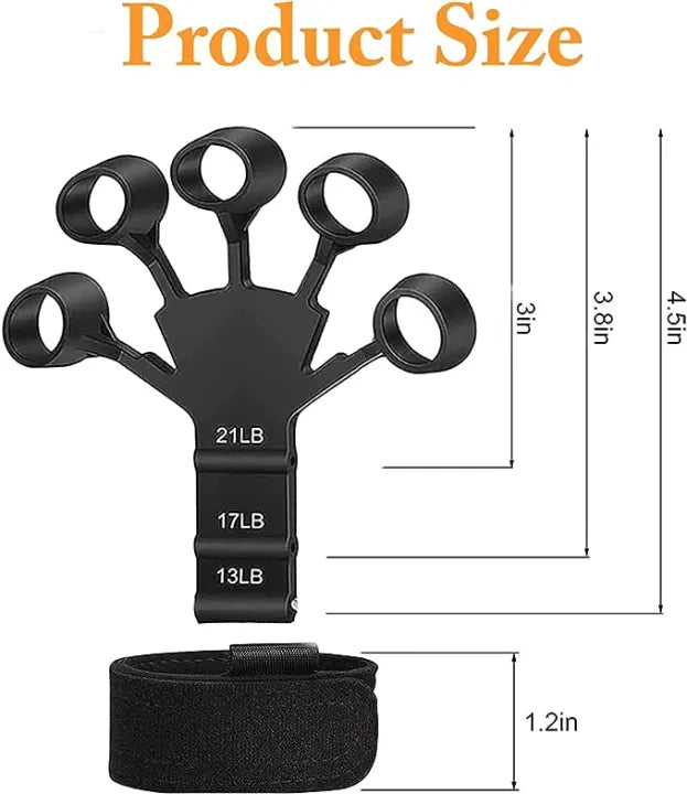 Adjustable Finger Strengthener Hand Grip Trainer – 13LB to 21LB Resistance, Finger Exerciser for Guitar, Fitness & Rehab