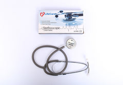 Stethoscope with LifeCare packaging on a white background