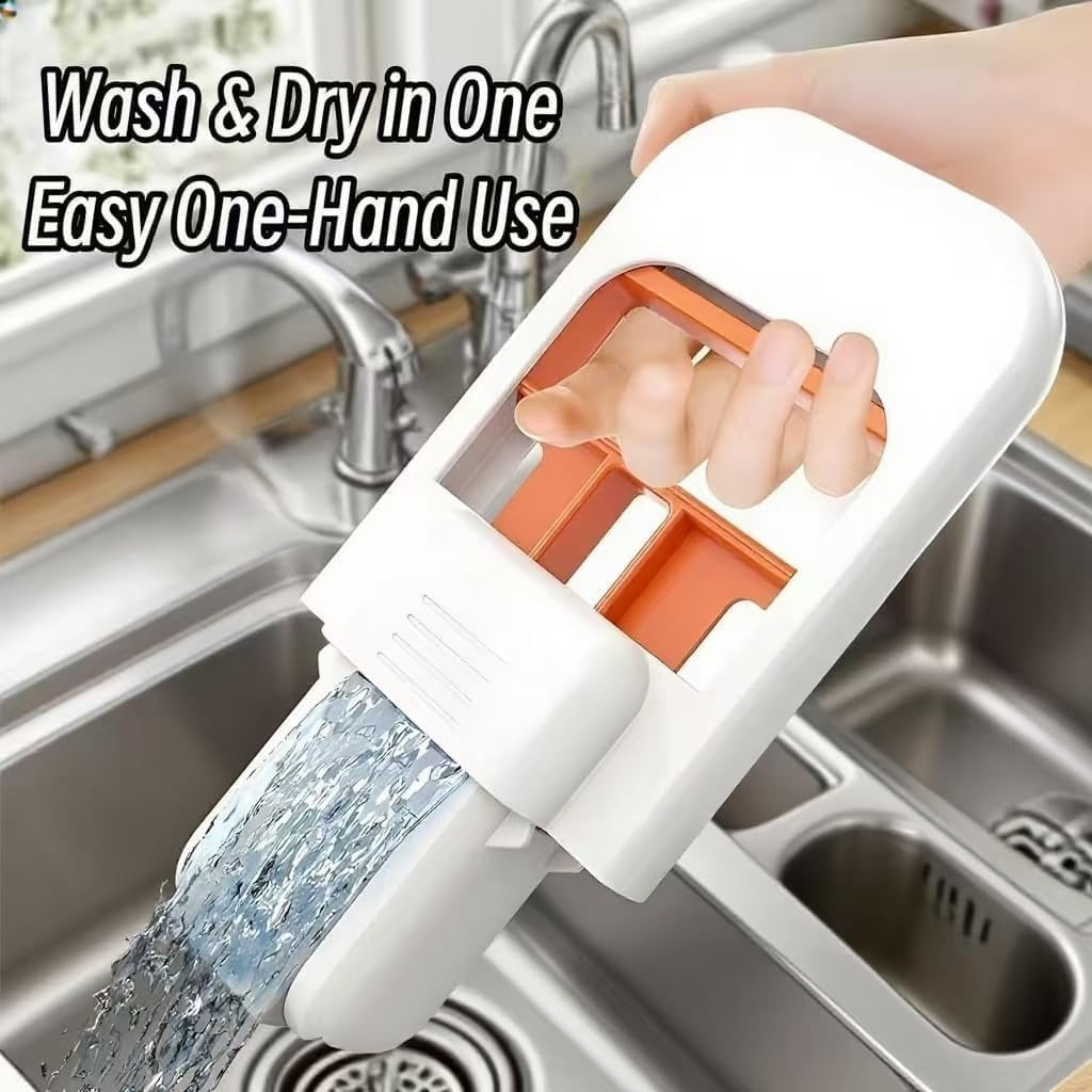 cleaning the water sink
