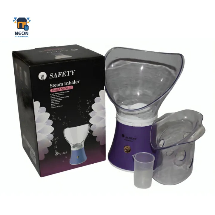 Steam inhaler with packaging on a white background