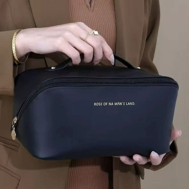Large Capacity Black Travel Cosmetic Bag