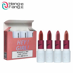 Set of lipsticks with a 'Hey Girl!' box and Heng Fang branding.