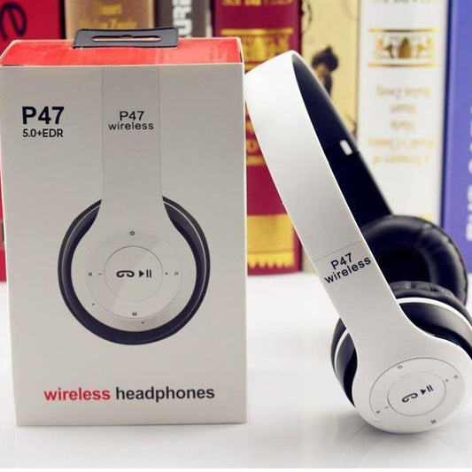 Long Listening Battery Fast Charging Wireless Bluetooth 5.1 Headphones – P47 Model | Random Color