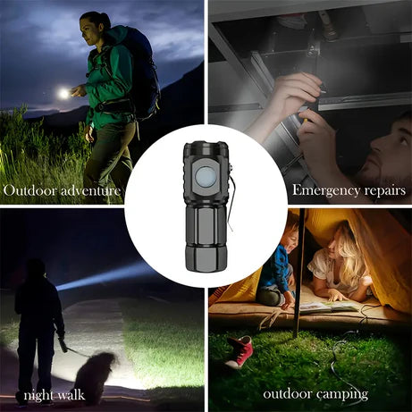 Rechargeable 3-LED Mini Flashlight – Portable Emergency Touch Light with Cable