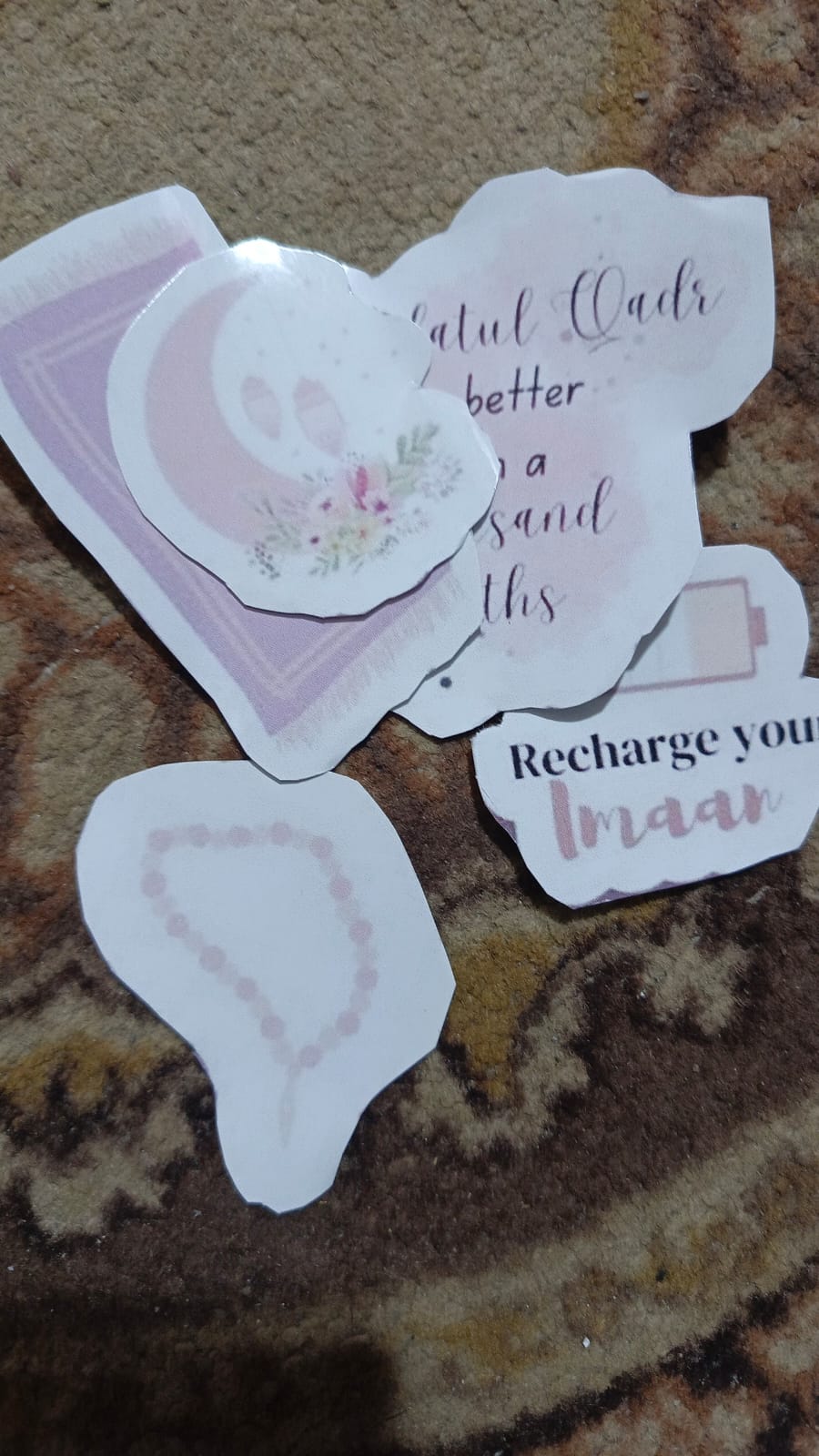 Ramadan Mubarak Sticker Pack – 12 Uncut Decorative Stickers