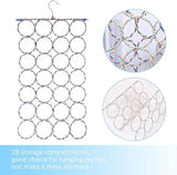 Wardrobe scarf and belt storage hanger with multiple holes for efficient accessory organization.