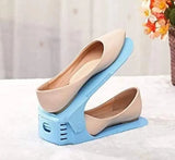 2-piece foldable shoe organizer with double-layer design for tidy closets and entryways.