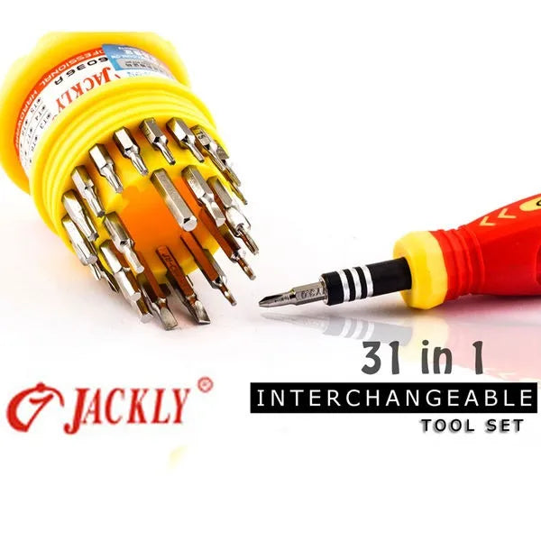 31-piece magnetic precision screwdriver set designed for repairing electronics, gadgets, and household items.