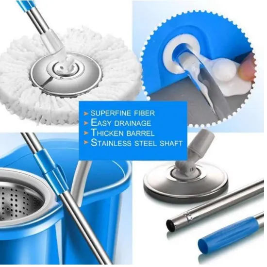 Rotating floor cleaning mop with interchangeable pads for convenient home cleaning.
