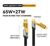 4-in-1 multi charging data cable with braided construction for durability and everyday use.