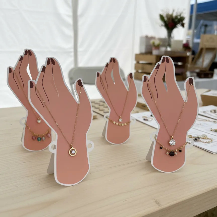 4-piece jewelry display card set designed for organizing and presenting jewelry professionally.