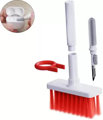 5-in-1 multi-function electronics cleaning kit for safely cleaning keyboards, earbuds, screens, and electronic devices.