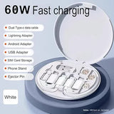 60W fast charging cable set designed for reliable charging and everyday device connectivity.