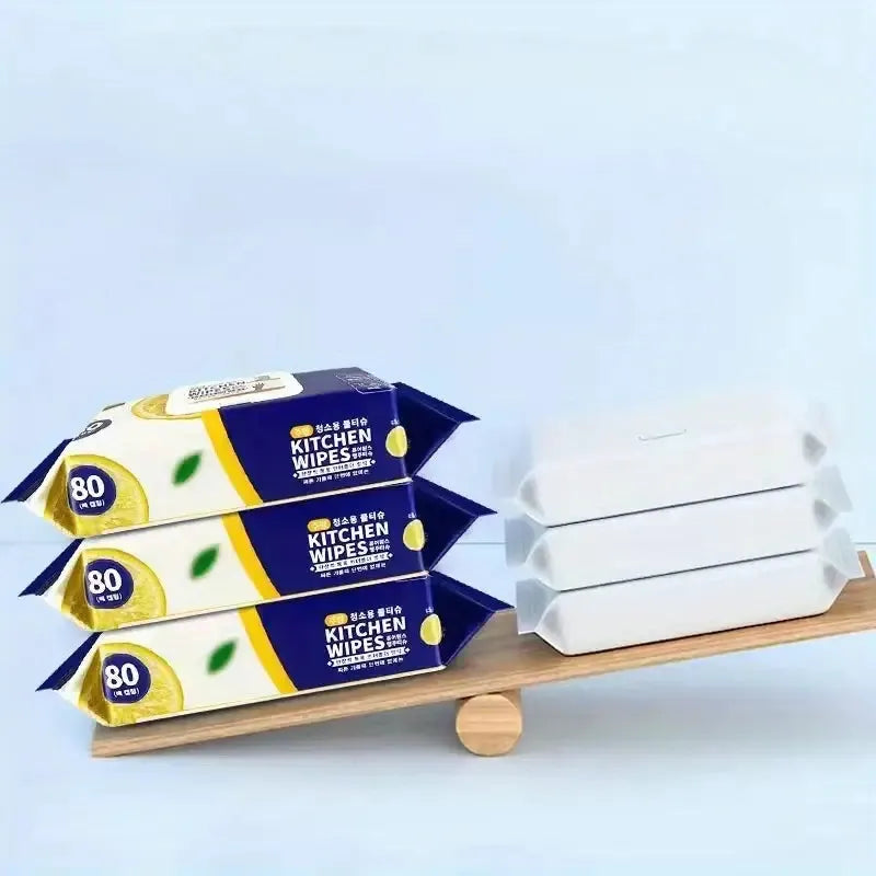 80-piece kitchen cleaning wipes designed for convenient everyday cleaning of household surfaces.