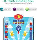 Touch-sensitive keys on a device with icons for daily prayers, position sensors, and Quran readings.