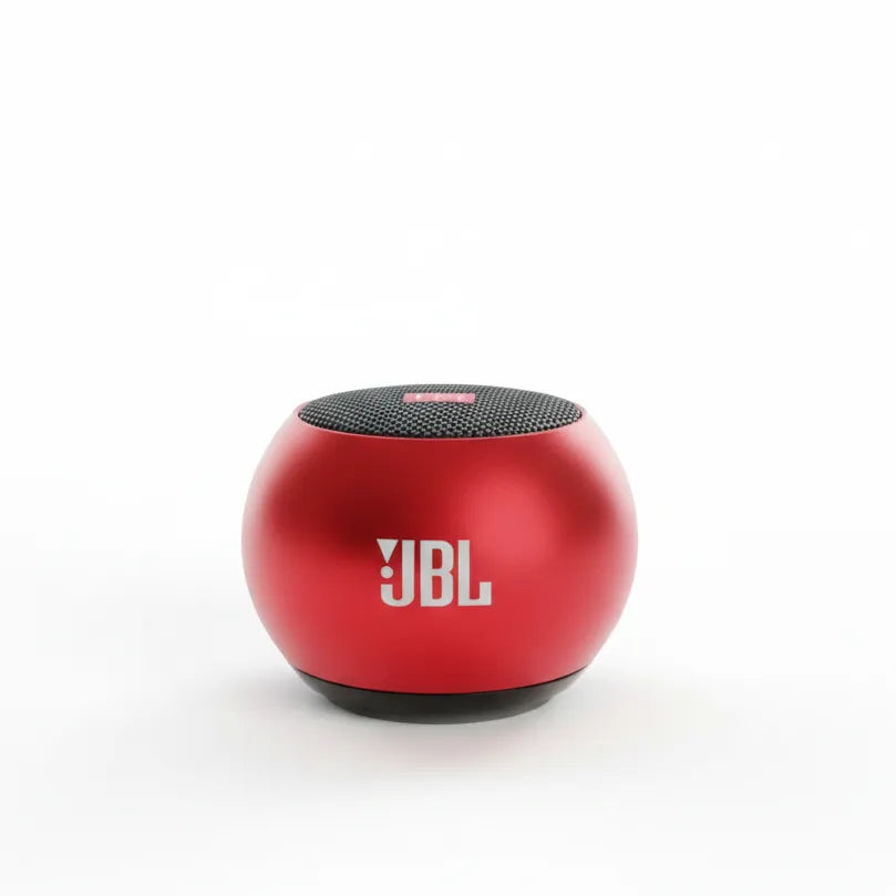 Red JBL speaker on a white background